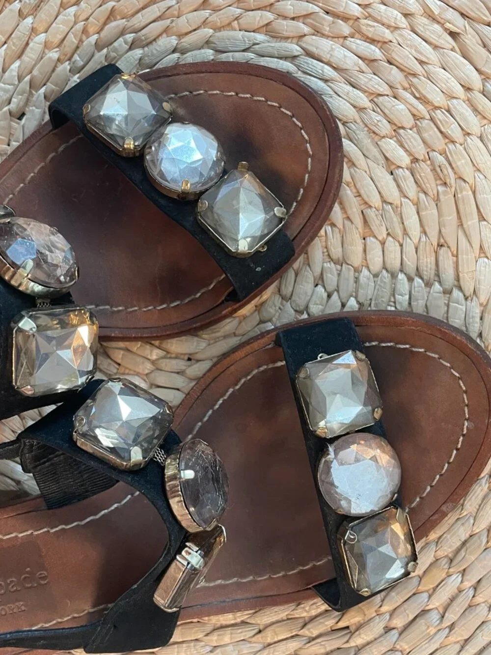 Kate Spade Black Jeweled Slingback Sandals Size 6M